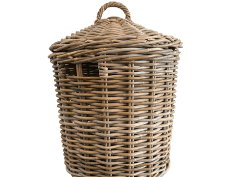Rattan Laundry Basket With Lid - The Hideaway