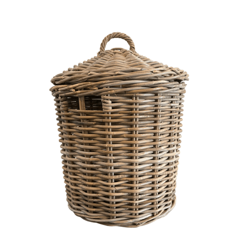 Rattan Laundry Basket With Lid - The Hideaway