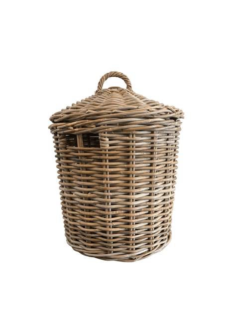 Rattan Laundry Basket With Lid - The Hideaway