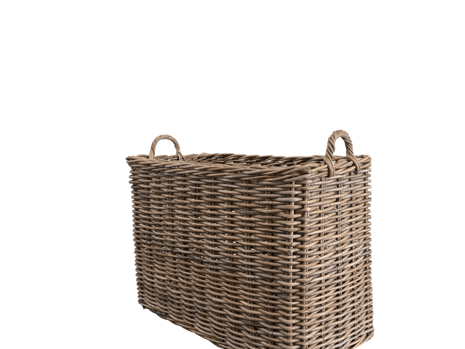 Rectangle Rattan Basket with Handles - The Hideaway