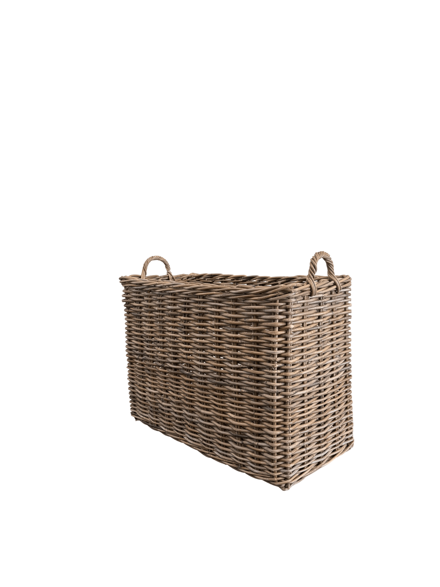 Rectangle Rattan Basket with Handles - The Hideaway