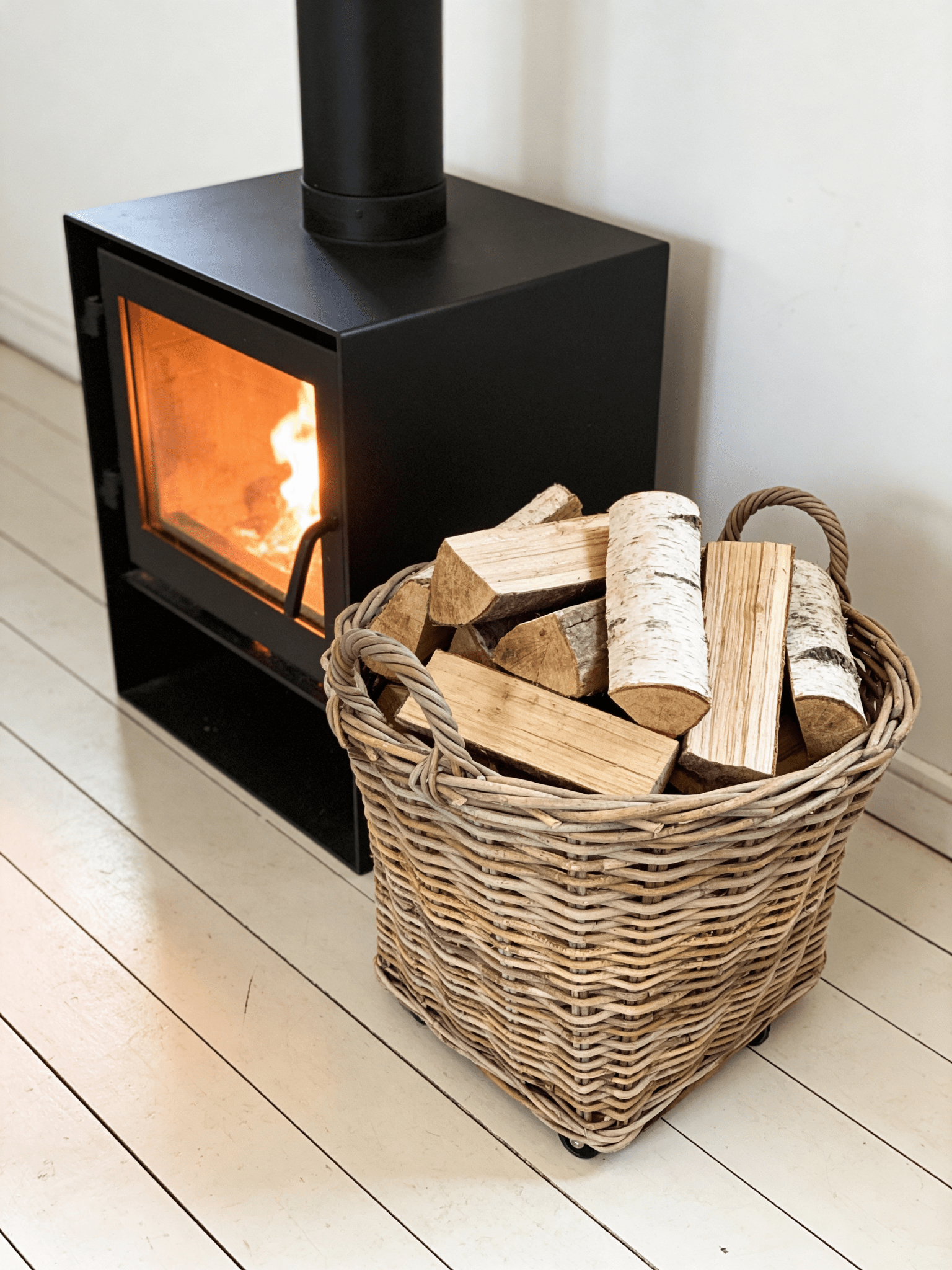 Round Rattan Basket On Wheels - The Hideaway