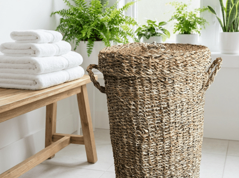 Small Seagrass Laundry Basket - The Hideaway