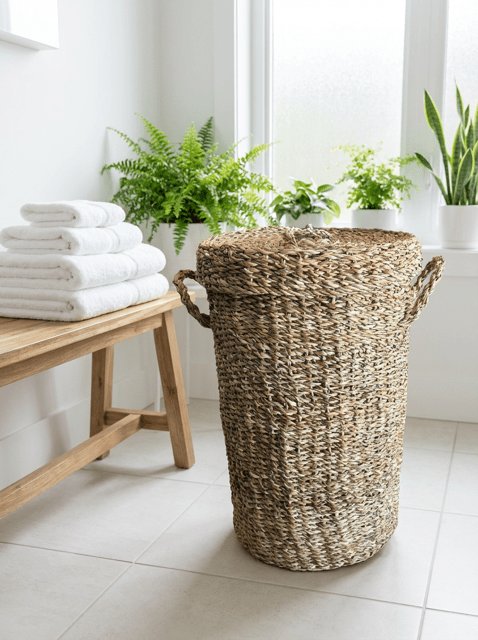 Small Seagrass Laundry Basket - The Hideaway