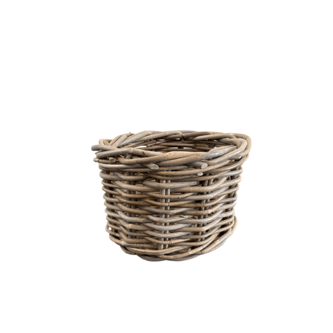 Small Round Rattan Plant Holder - The Hideaway