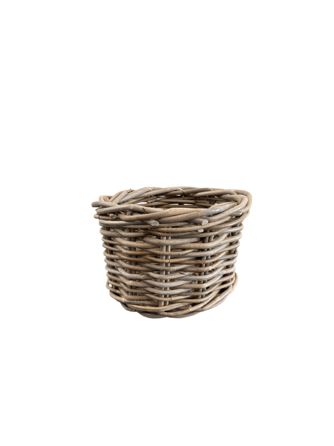 Small Round Rattan Plant Holder - The Hideaway