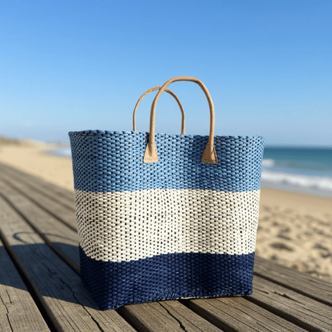 Ocean Blue Sisal Beach Basket - The Hideaway