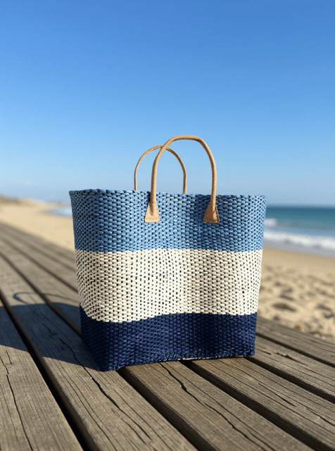 Ocean Blue Sisal Beach Basket - The Hideaway