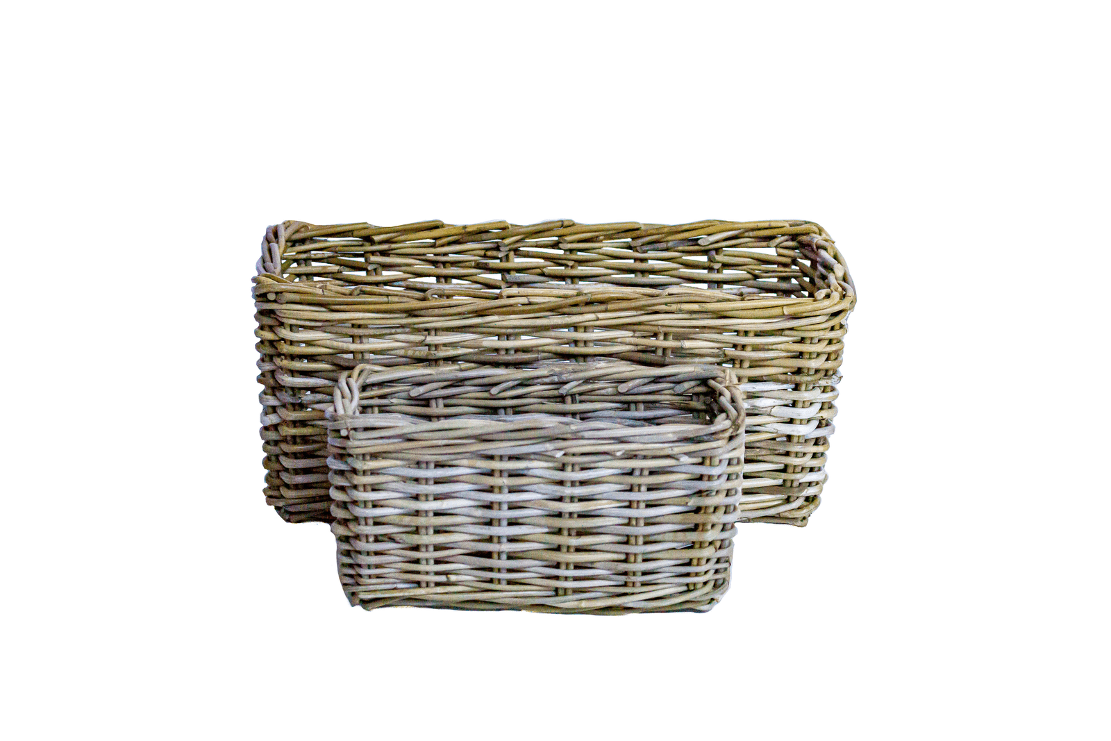 Small Rectangle Rattan Planter Basket - No Handles - The Hideaway