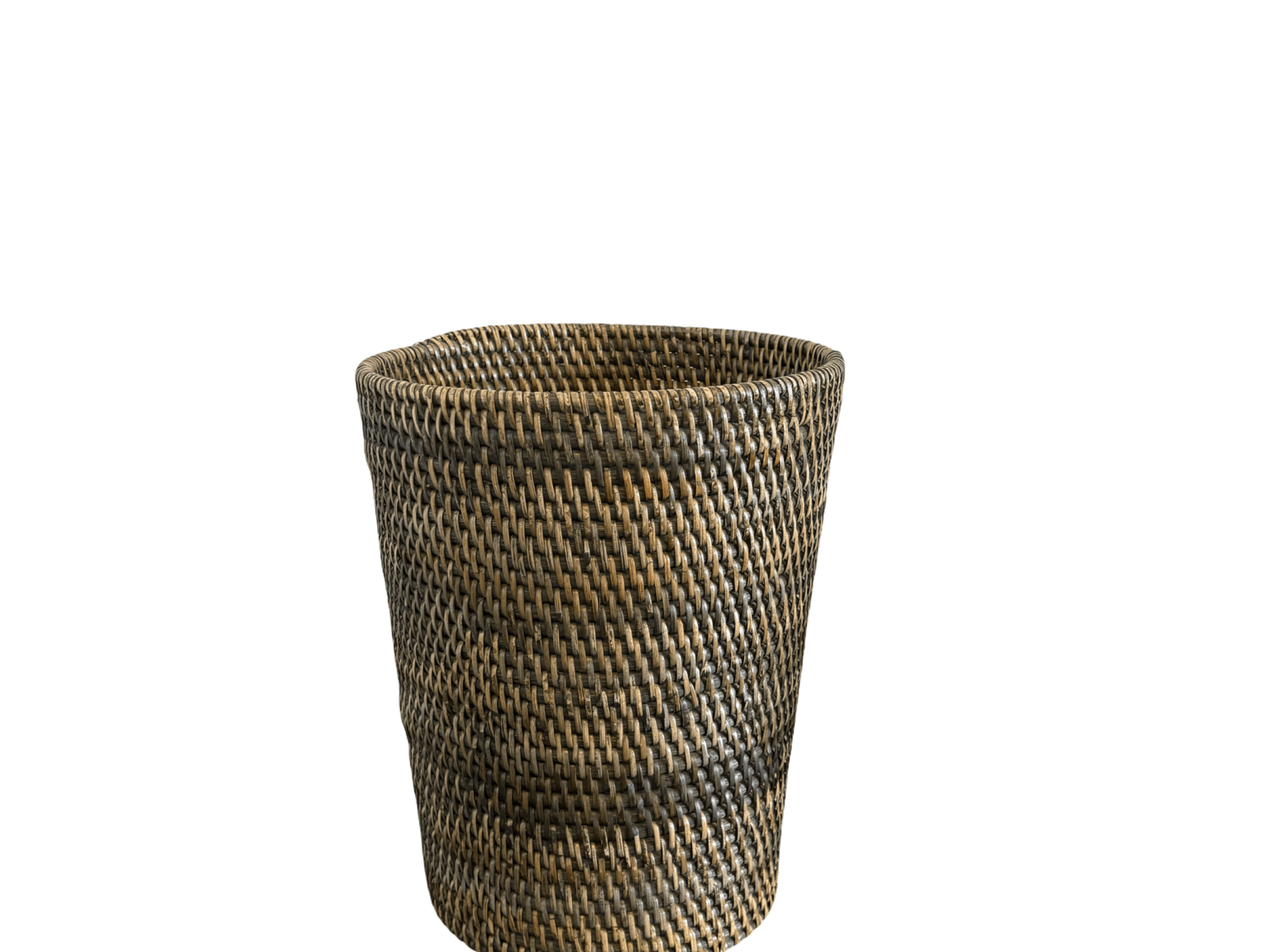 Rattan Waste Paper Basket Dark Brown - The Hideaway